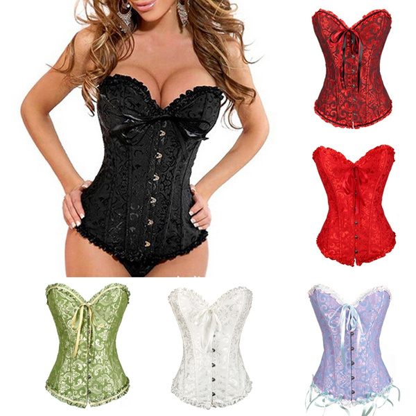 Women Court Sexy Push Up Shapewear Overbust Corset Bustier with G