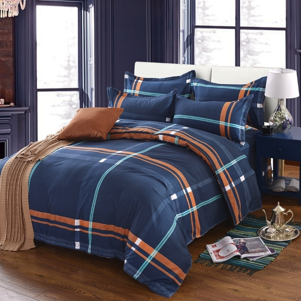 Navy Bedding Quilt Cover Pillowcases, Navy Blue Duvet Cover Full Queen