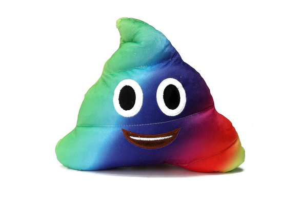 New Emoji Rainbow Plush Soft Toys For Kids Fun Multi Colour Pillow Cushion Poop 