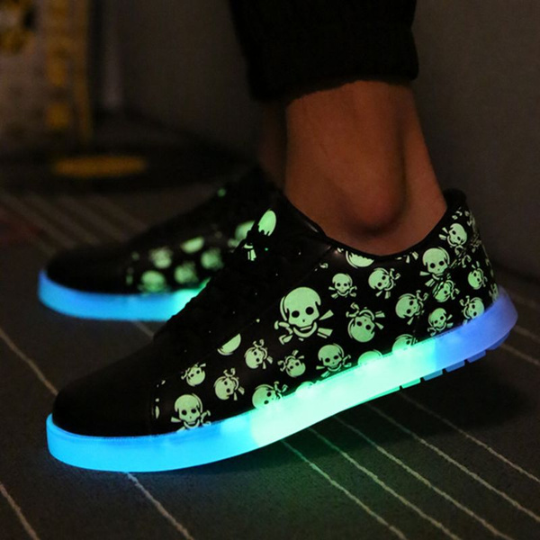 Fashion LED Luminous Shoes Skeleton Men 