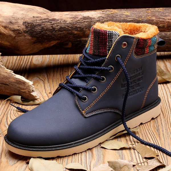 Men Winter Warm Fur Casual Snow Boots Size 39-44 | Wish