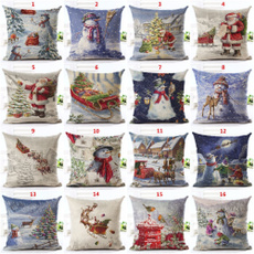 Merry Christmas Santa Snowman Christmas decoration Cotton Linen Throw Pillows Pillow Cover Sofa Bedroom Decor Pillow Cover