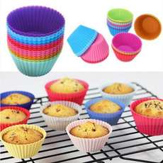 12 pcs Silicone Cake Cupcake Liner Baking Cup Mold Muffin Round Cup Cake Tool Bakeware Baking Pastry Tools Kitchen