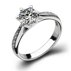 Engagement, Jewelry, Silver Ring, white
