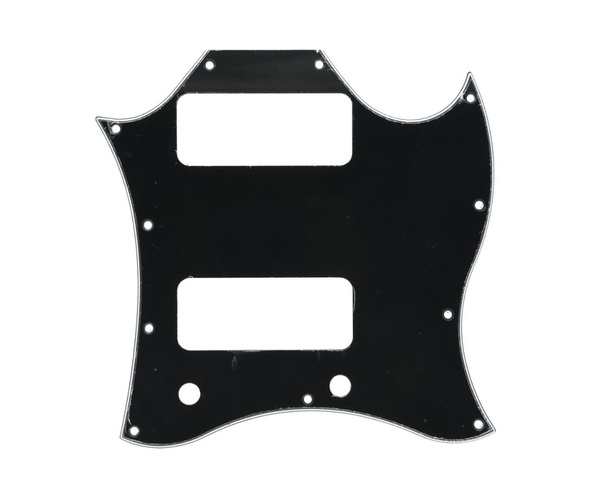 Pickguard (plaque De Protection) Complète Pour Guitare SG Standard - Noir 3 Plis - Pré-découpé Pour 2 Micros P90 - Vis Incluses