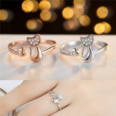 Sterling, adjustablering, wedding ring, kittyring