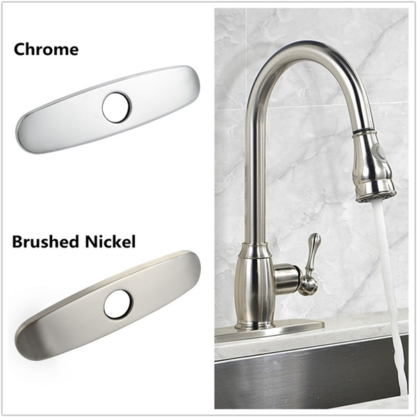 Brushed Nickel Siderit PJ01 Stainless Steel Kitchen Bathroom Sink Faucet Escutcheon 10 Hole Cover Deck Plate 
