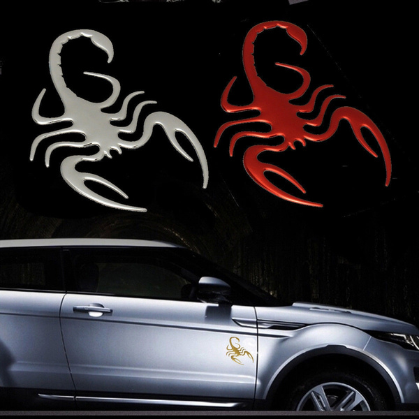 Diy Scorpion 3D Metall Aufkleber Auto Auto Motorrad Logo Abzeichen Emblem  Tail Decals Auto Aufkleber (silber)