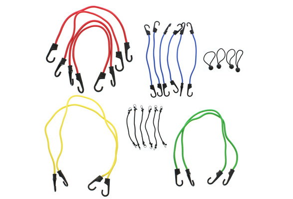 ABN Heavy Duty Assortment Bungee Cords & Ties 10 18 24 24 Pack 32 & 40-Inch 