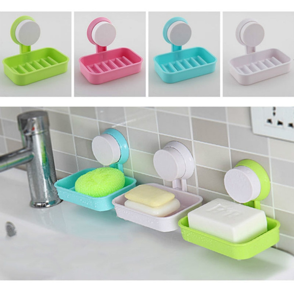 Silicone Flexible Soap Dish Plate Soap Holder Box Candy Color Bathroom Soap CaHA 