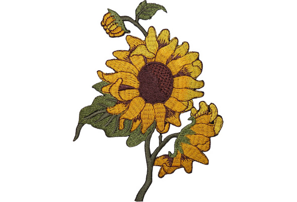 Embroidered Sunflower Iron Sew On Patch 