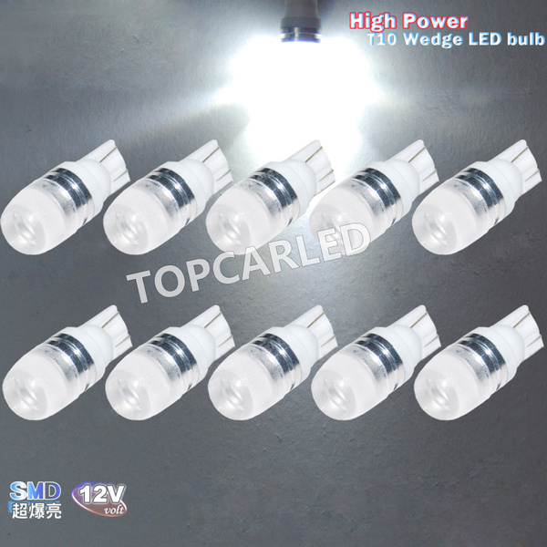 10pcs T10 Wedge Samsung High Power 1W LED Light Bulbs Xenon White 192 168 194 