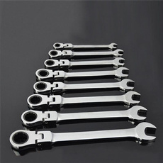 New 1PCS Ratchet Spanner Flexible Head Ratchet Metric Spanner Open End and Ring Wrenches Tool 8-13mm