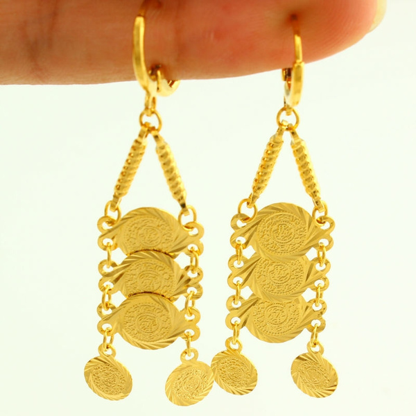 Melange Drop Gold Earrings | Shimmering Drop Earrings | CaratLane