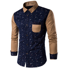 New Arrival Long Sleeve Fashion Men Casual MenS Casual Personality Printing Shirt
