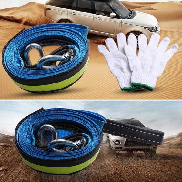 Car Towing Rope Strap 5M 8T Tow Cable with Hooks Emergency Heavy Duty 8  Tons