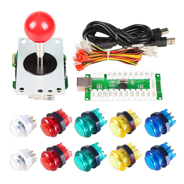 Arcade Buttons EG STARTS 1 Player DIY Kit Joystick 5V LED Arcade Button for Arcade Stick PC Games Mame Raspberry pi 