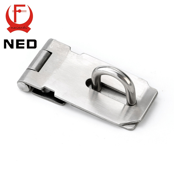 NED-J7 Mild Steel Cabinet Box Hasp and Staple Lock Spring Latch Catch ...