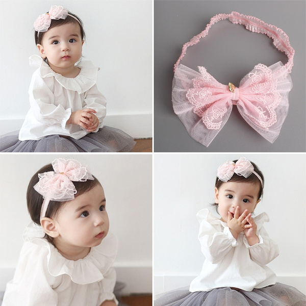 Bijoux Coiffure Bebe Coton Rose Bandeau Coreenne Gaze Cheveux De Bebe Rose Ruban Arc Accessoires Cheveux Pour Enfants Menent Hairband Wish