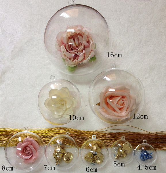 christmas bauble JG Clear Plastic Craft Ball Acrylic Transparent Sphere Bauble 