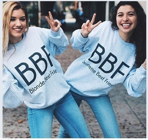 Bff blonde and store brunette sweatshirts