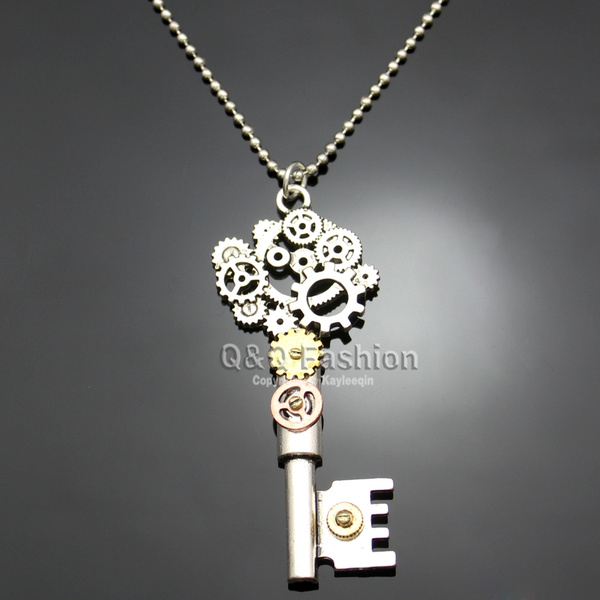 clock key necklace