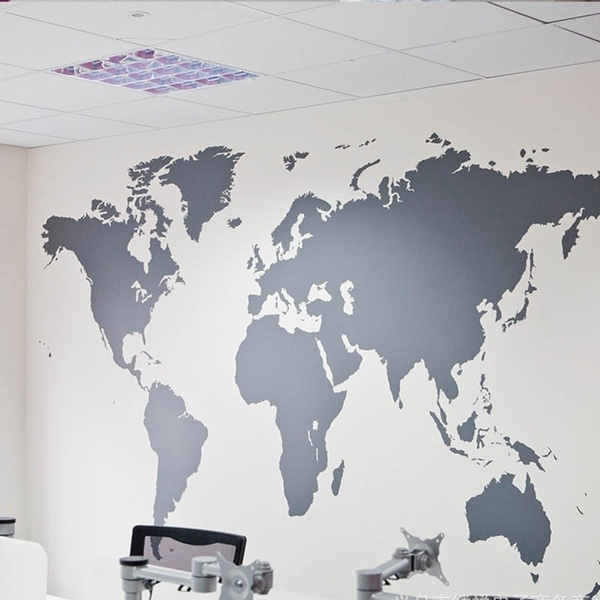 Creative Waterproof World Map Mural Removable Vinyl Quote Decal Wall Wish