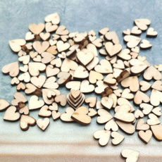 100PCS Mixed Rustic Decoration Table Scatter Wedding Decor Wooden Love Heart Crafts Accessories