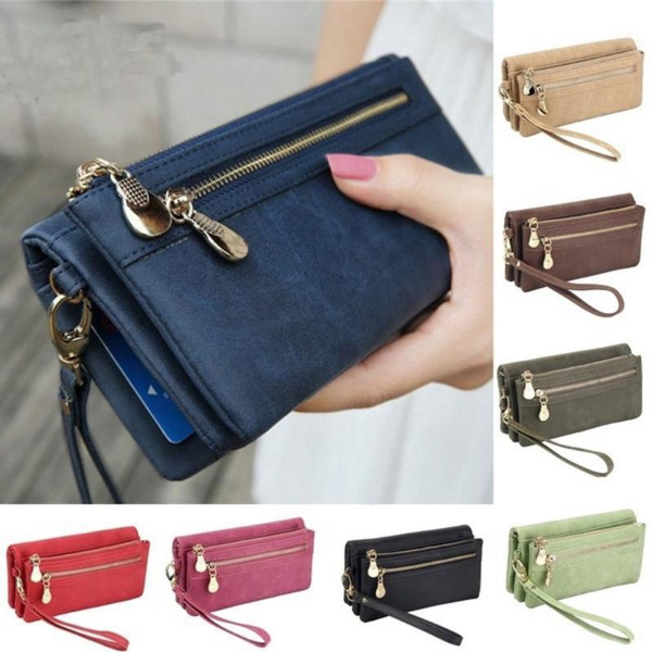 double zipper wallets for womens