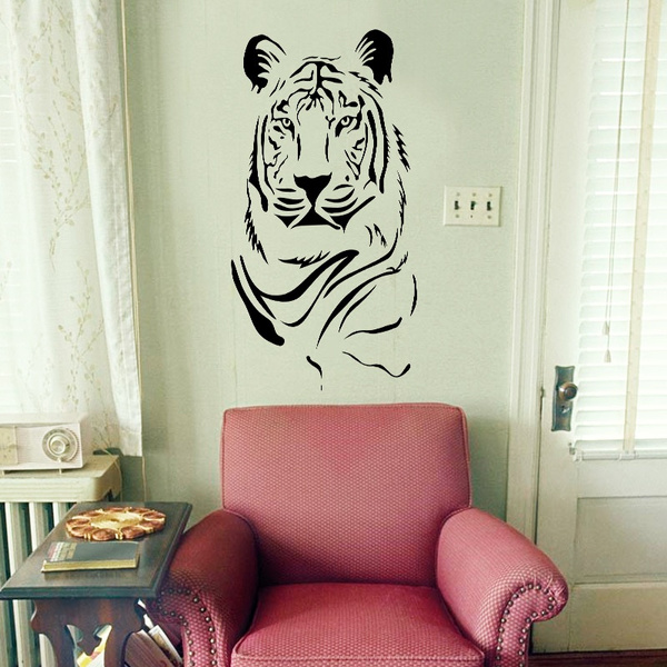 DIY Home Decor Removable Creative Tiger Wall Stickers For Living Rooms Waterproo 