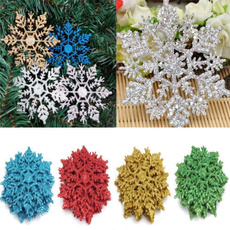 12Pcs New Glitter Snowflake Christmas Ornaments Xmas Tree Hanging Decoration
