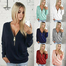 blouse, zippersweater, Fashion, Tops & Blouses