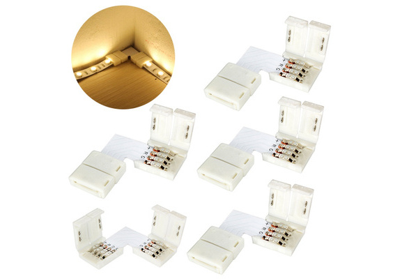 5050 4-Pin RGB Strip Light Solderless 90 Degree Corner Connector for LED Strip Lights L-Shape LED Connector 20pc