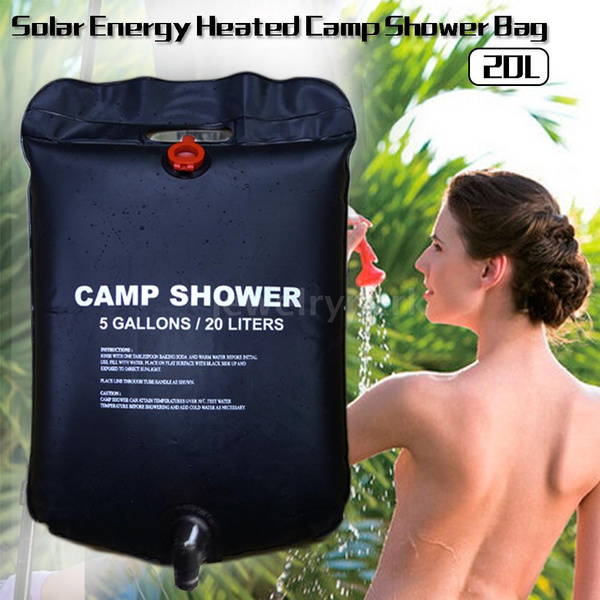 20L Portable Camping PVC Water Solar Energy Heated Camp Shower Bag with  Shower Head