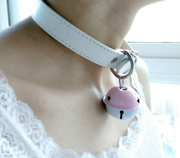 Cute Kawaii Retro Harajuku Handmade Leather Collar Bell Cosplay Choker Necklace
