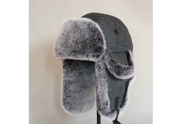 Women Men Winter Trapper Hat Ski Faux Fur Wool Russian Ushanka Cossack Warm Fashion Present Wish - russian fur hat roblox