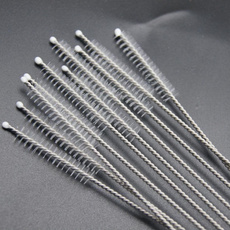 Stylish 10pcs Nylon Straw Cleaners Cleaning Brush Drinking Pipe Cleaners Stainless Steel Glass