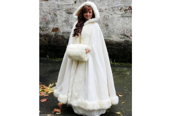 Faux fur wedding sale cape with hood