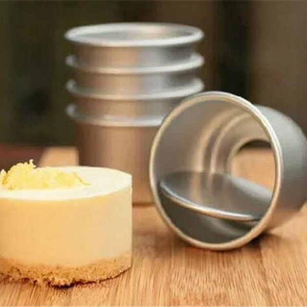 2/4/5 inches Round Mini Cake Pan Removable Bottom Pudding Mould DIY Mold J0B6 