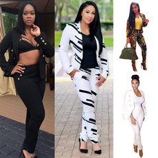 4Colors Office OL Celebrity Women Blazer Set White Suit Black blazer + Bodycon Pencil Pants 2Pcs Suits