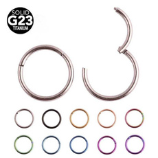 G23 Titanium Hinged Segment Rings Clip On Nose Ring Earrings Tragus Cartilage Labret Lip Clicker 14G 16G