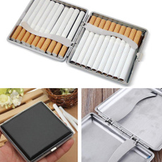 Hot Leather & Alloy Cigars Container Metal Holder Cigarette Box Cigarette Holder Cigars Container 20pcs For Smoking