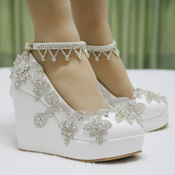 Fashion wedges pumps heels wedding shoes for women platform wedges high heels shoes white wedges shoes | Wish