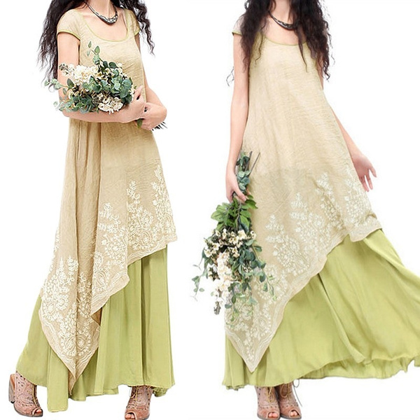 double layered long dress