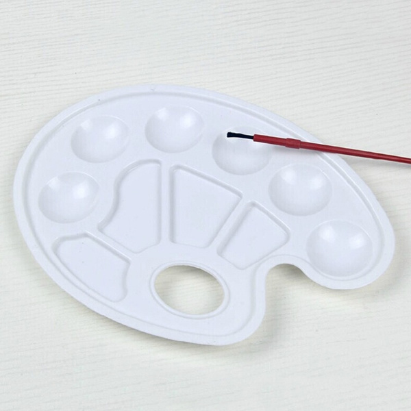 Plastic Drawing Tray Color Palette Kleki Paint Tool For Oil Watercolour  White Painting Pallet 10 Wells Design With Thumb Hole CCF5661 From  Liangjingjing_kitche, $1.15