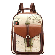 School, vintage backpack, leather, Vintage
