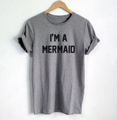 Funny, mermaidshirt, Princess, Grey