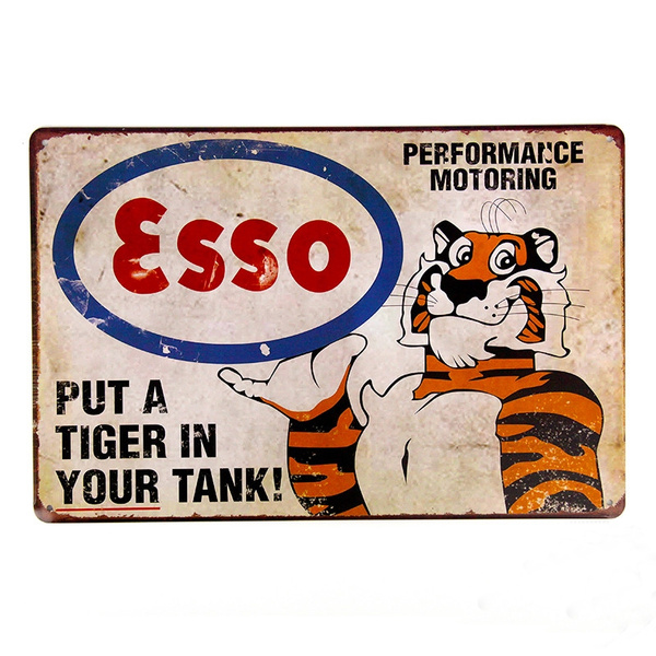 Metal Tin Sign esso put a tiger in your tank Decor Bar Pub Home Vintage Retro 