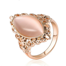 Fashion Vintage Alloy Waterdrop Oval Opal Rings for Women