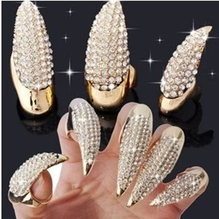 Punk Rock Gothic Talon Crystal Nail Finger Claw Rings Jewelry Accessory Fashion 